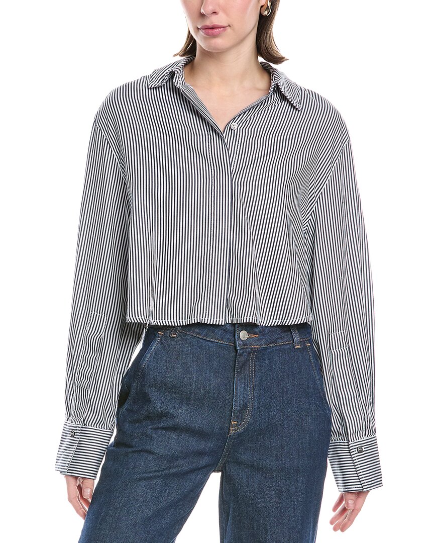 

SIMKHAI Renata Полосатая укороченная рубашка на пуговицах, синий