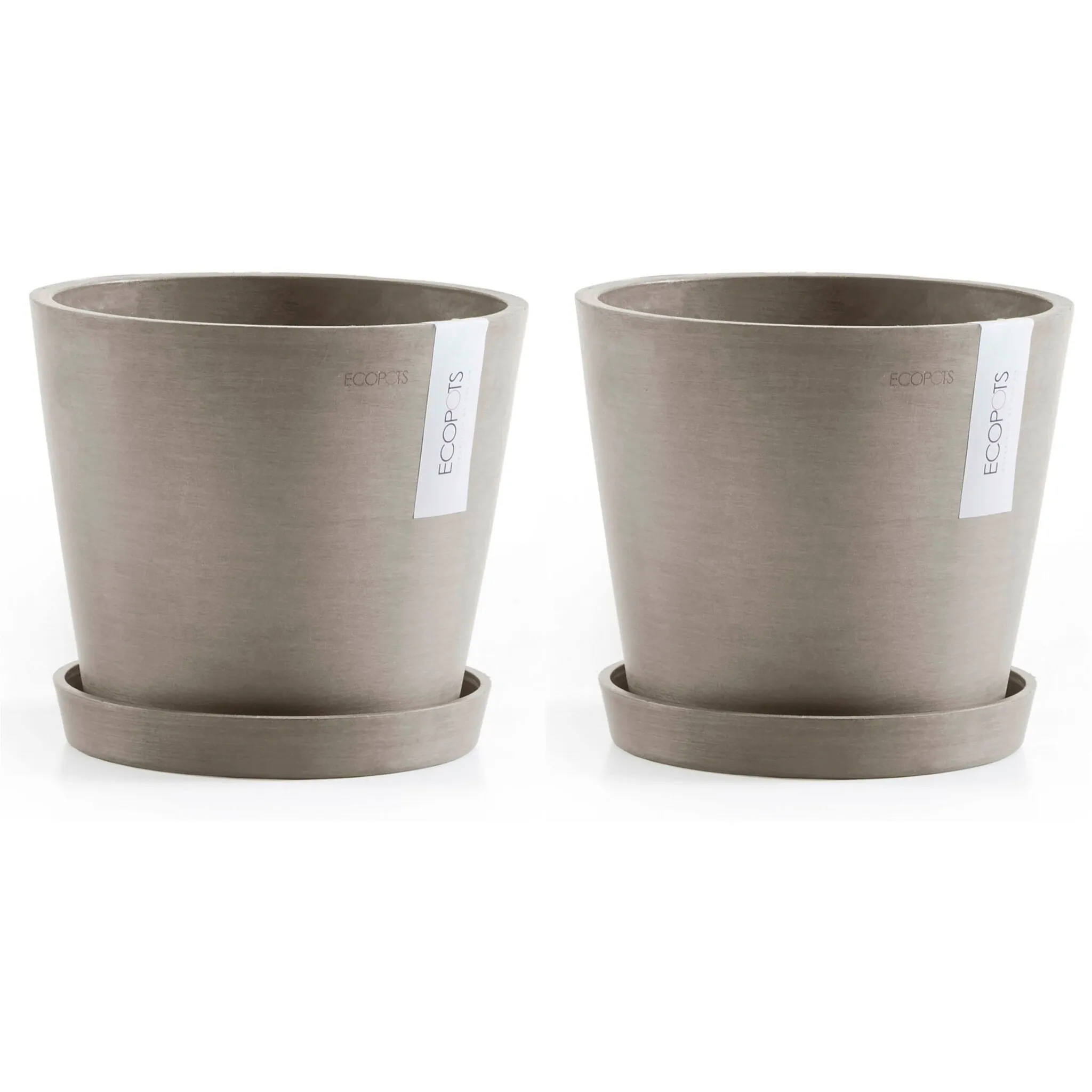 

Цветочный горшок ECOPOTS «Амстердам» (набор, 2 шт.), с подходящим блюдцем, цвет Braungrau