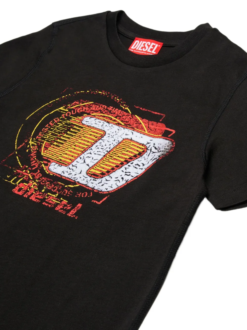 Футболка TLEVEL с графичным принтом Diesel Kids, черный — фото 3