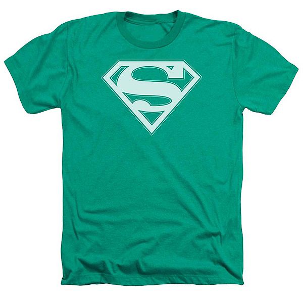 

Футболка adult heather Superman green & white shield Licensed Character