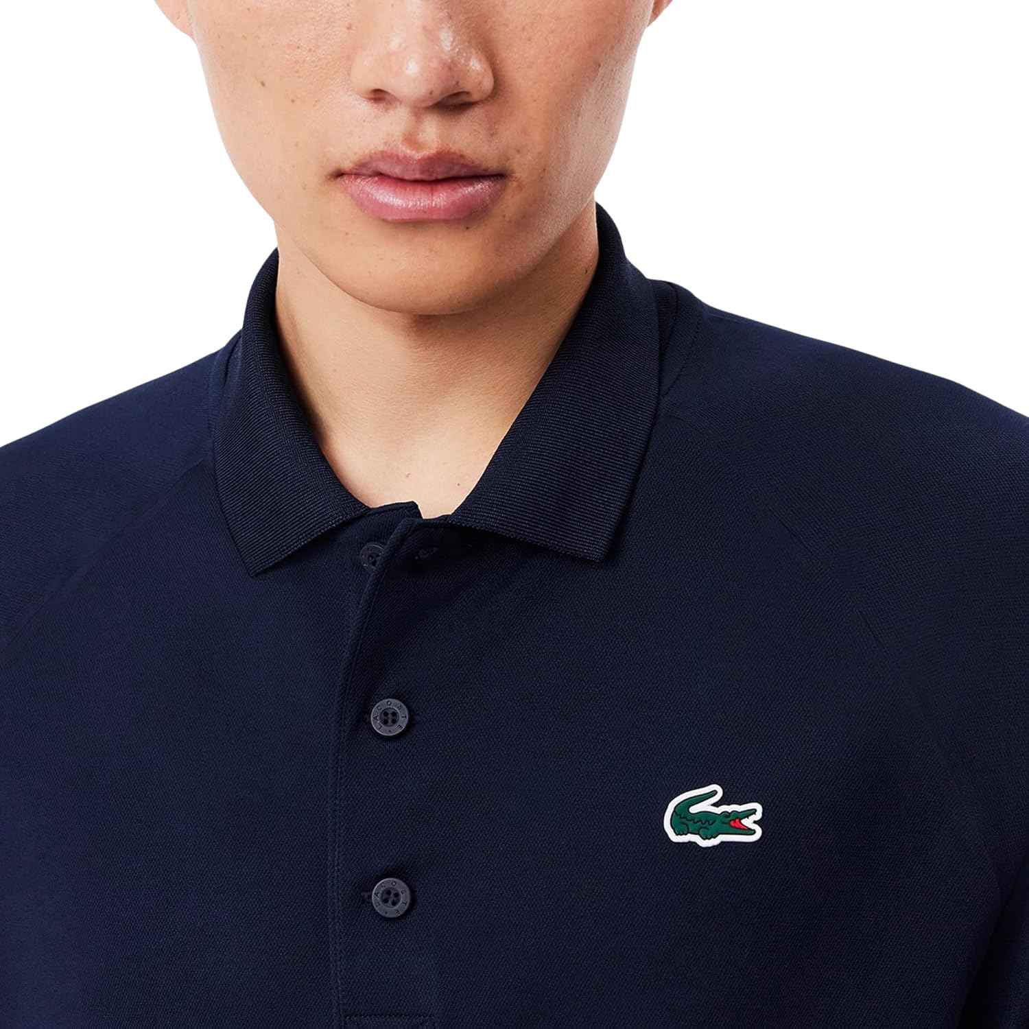 Поло Lacoste Regular Fit, мужская спортивная рубашка с коротким рукавом, Green Croc/Marine Blue — фото 2