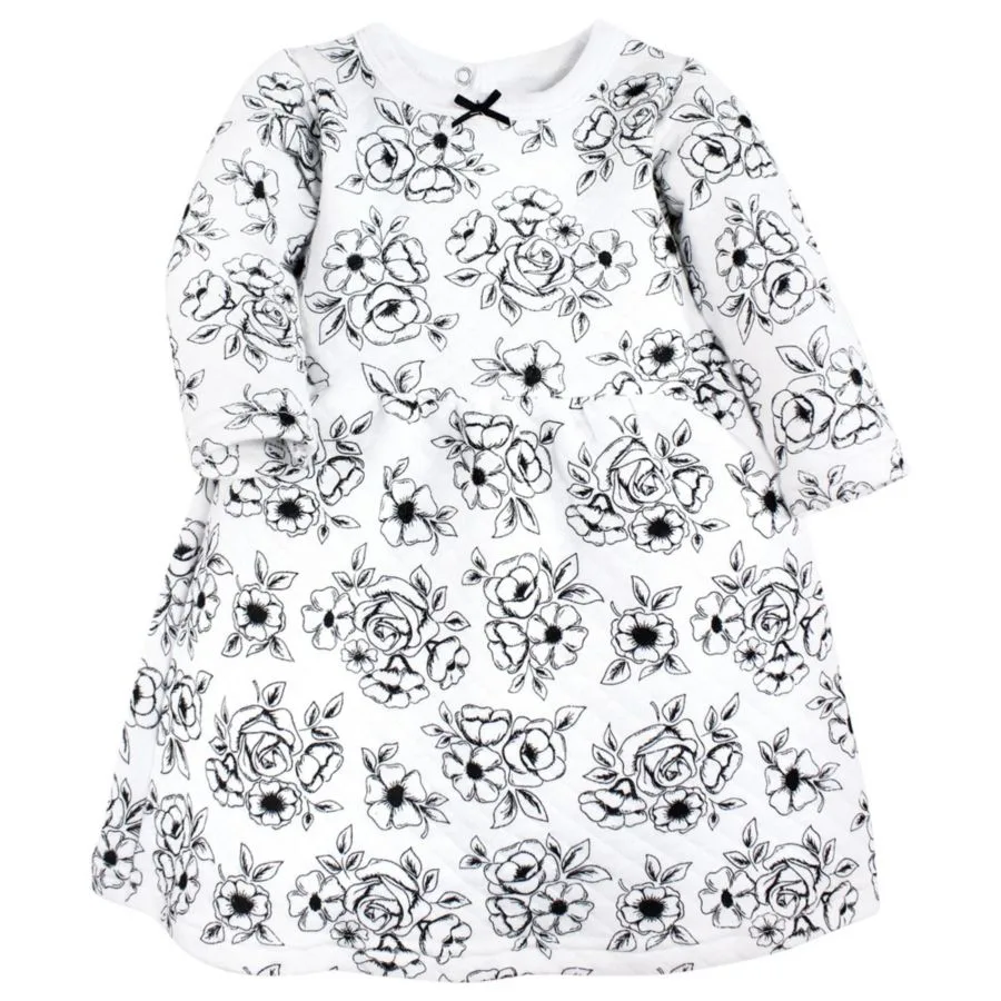 Стеганое хлопковое платье и леггинсы Hudson Baby, черный toile — фото 3