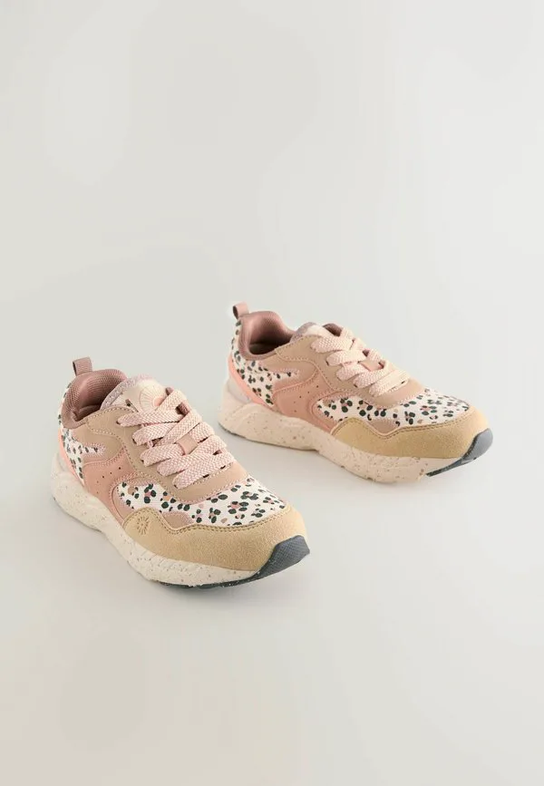 Широкие кроссовки на шнуровке с цветовыми блоками Next, Rust Orange Leopard Print — фото 2