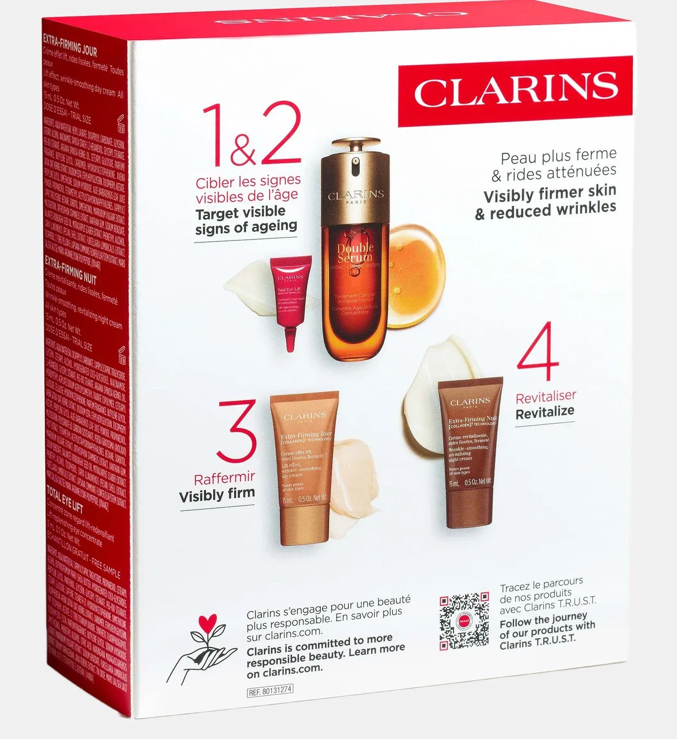 Набор "Двойная сыворотка & Extra-Firming" Clarins, красный — фото 4
