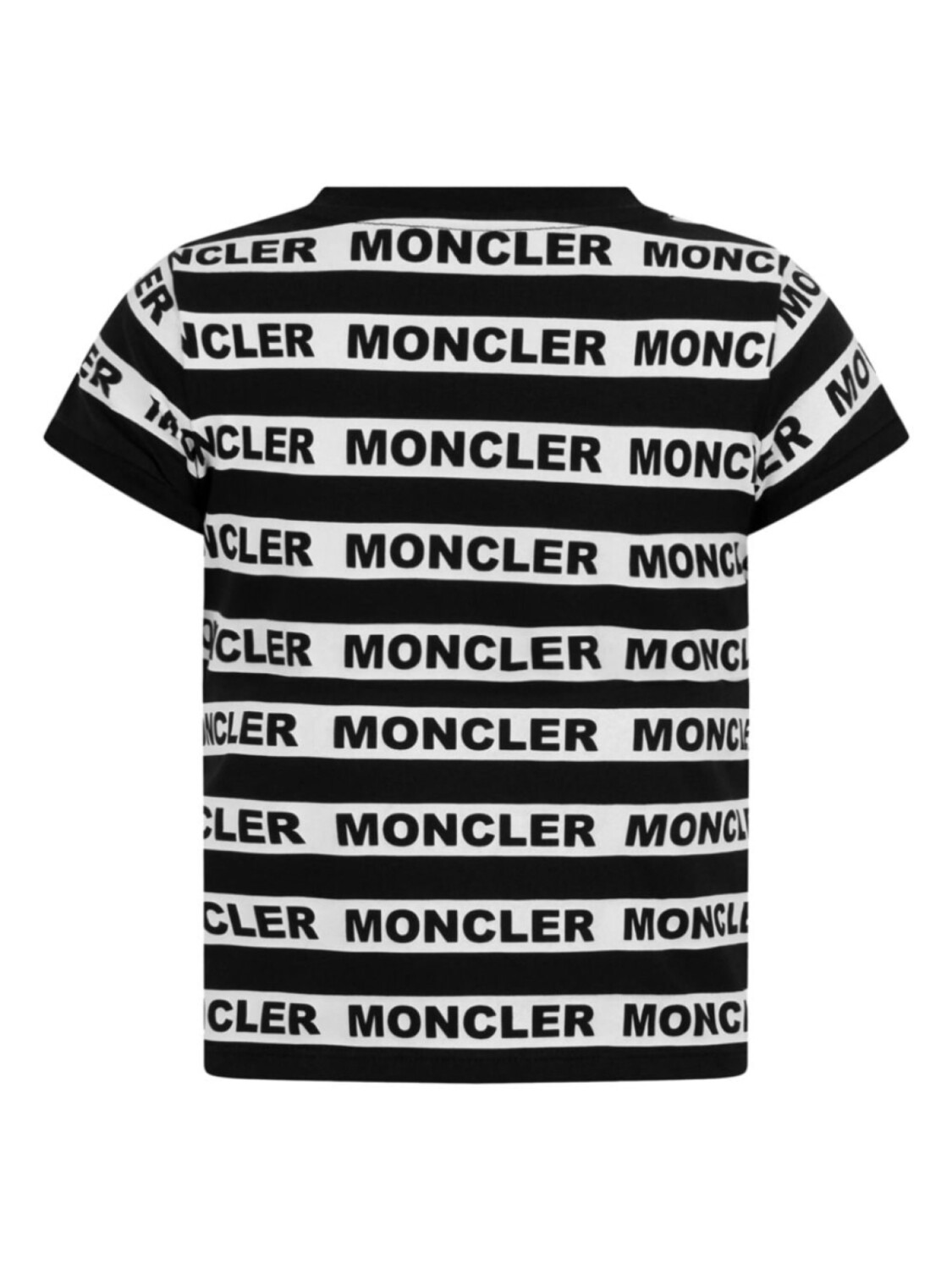 Moncler Enfant футболка в полоску с логотипом, черный — фото 2
