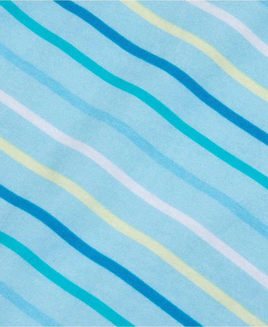 Детская футболка с коротким рукавом в полоску и круглым вырезом Lands' End, crystal синий stripe — фото 3