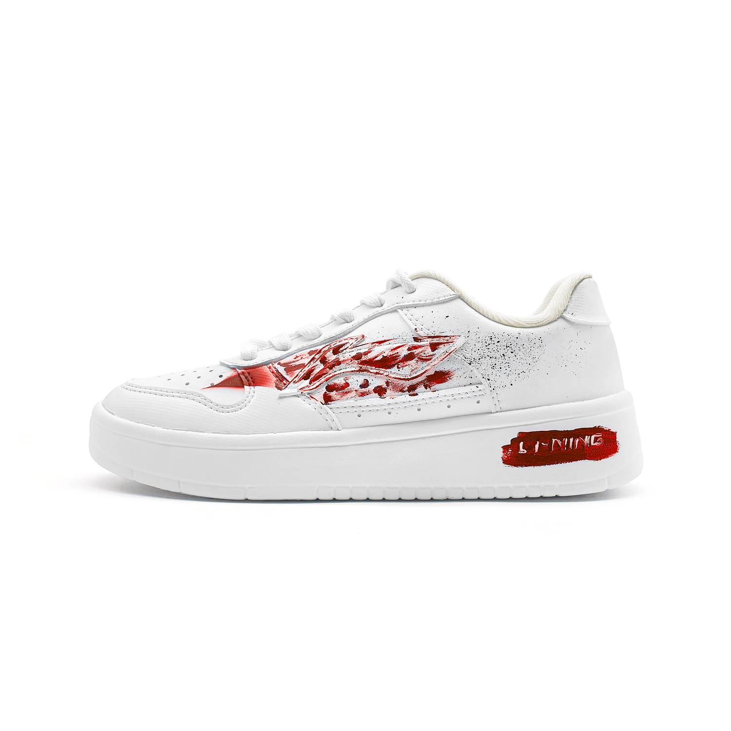 

LINING Лининг Понтон Боутс противоскользящие износостойкие низкие скейтерские кроссовки унисекс бело-красные, цвет White