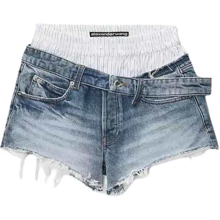 Джинсовые шорты Alexander Wang Vintage Marble Blue