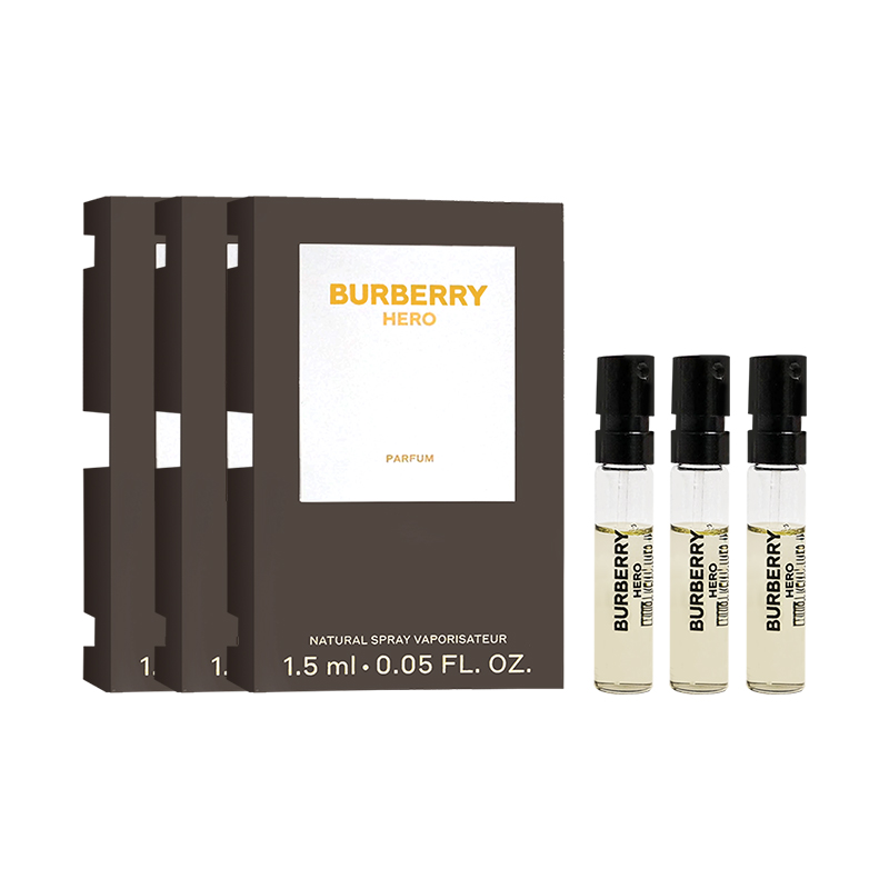 Набор пробников мужских духов Hero Parfum Wooden Amber Accord 1,5 мл*3/5 мл Burberry — фото 2