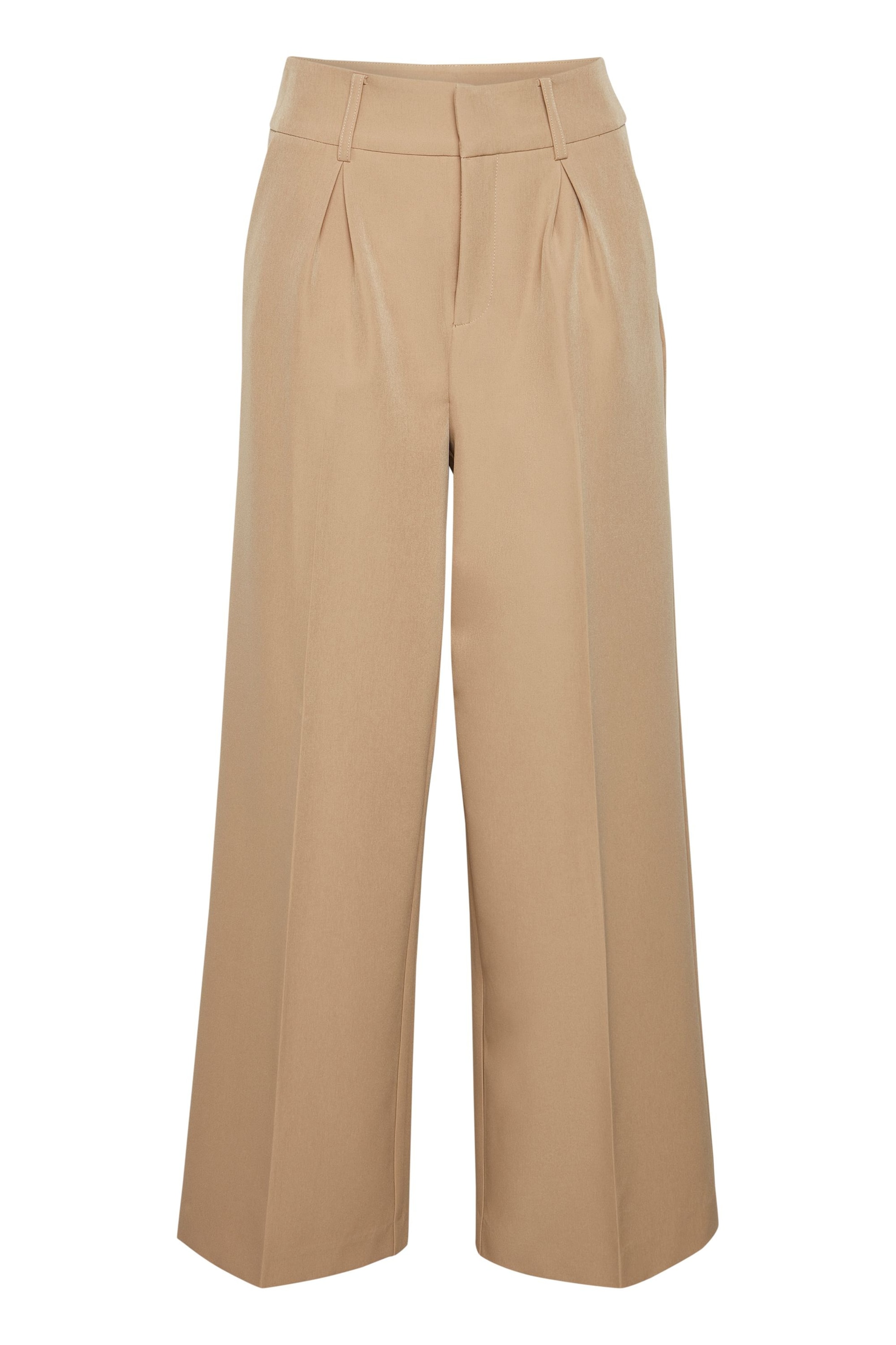 

ICHI Широкие брюки 'Lexi' с плиссировкой в коричневом цвете