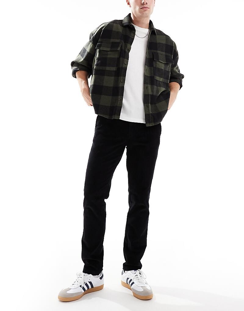 

Jack & Jones – черные вельветовые брюки облегающего кроя