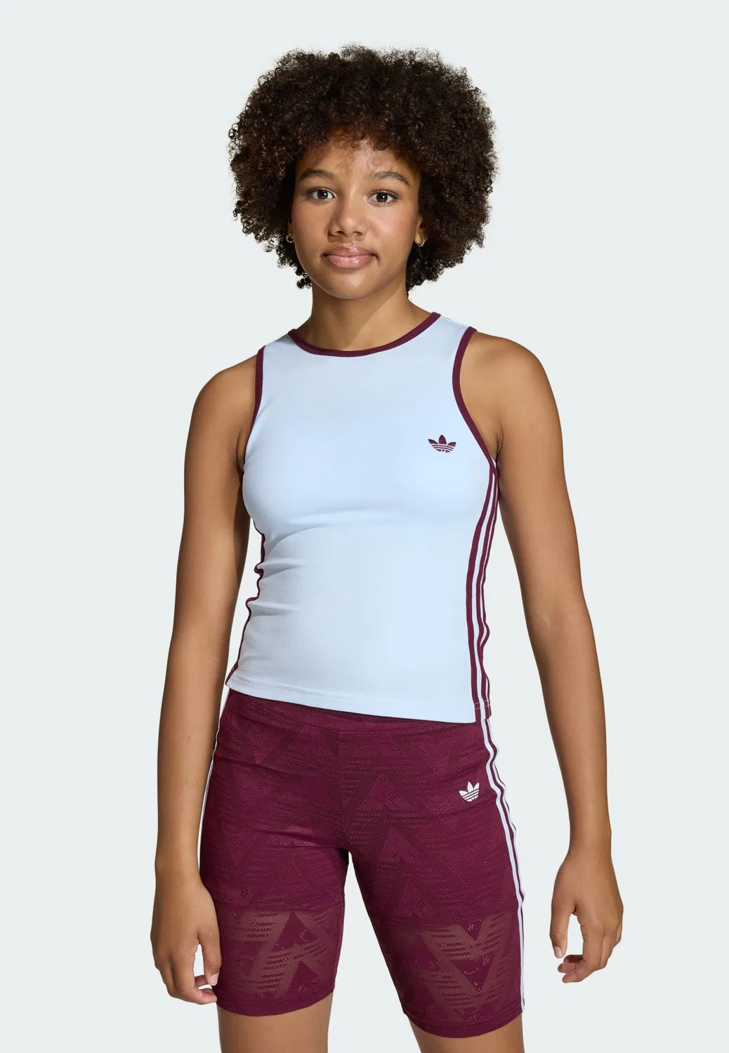 Топ Adidas Originals Top Adicolor светло-голубого цвета — фото 2