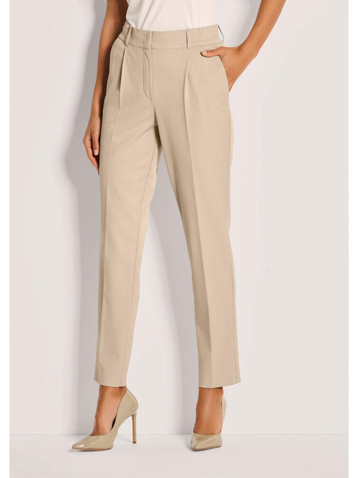 

MADELEINE Зауженные деловые брюки из эластичного материала бежевого цвета