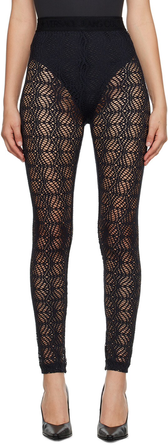 

Черные леггинсы с вырезом Versace Jeans Couture