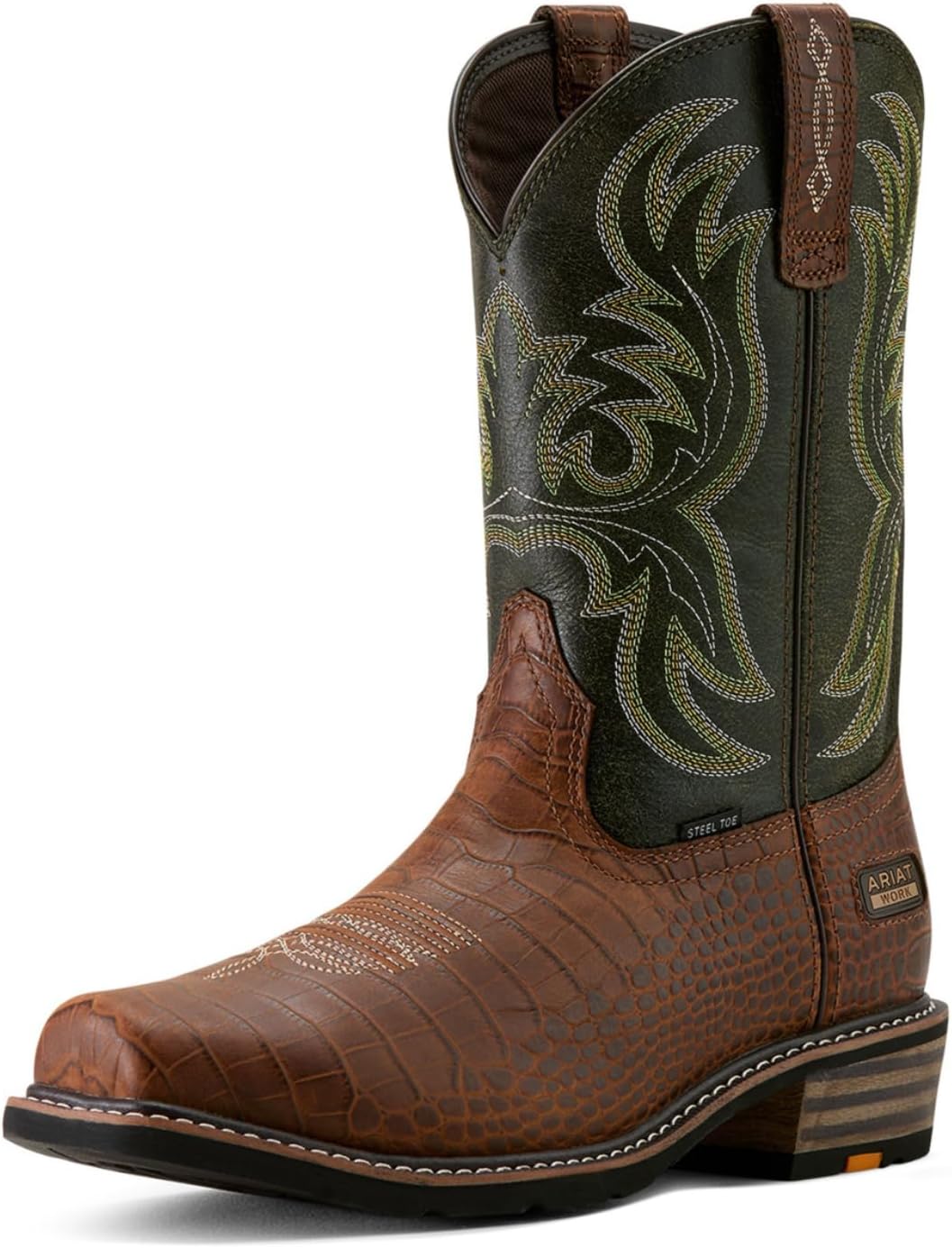 

Мужские ботинки ARIAT Ironside с квадратным носком и стальным носком, коричневый