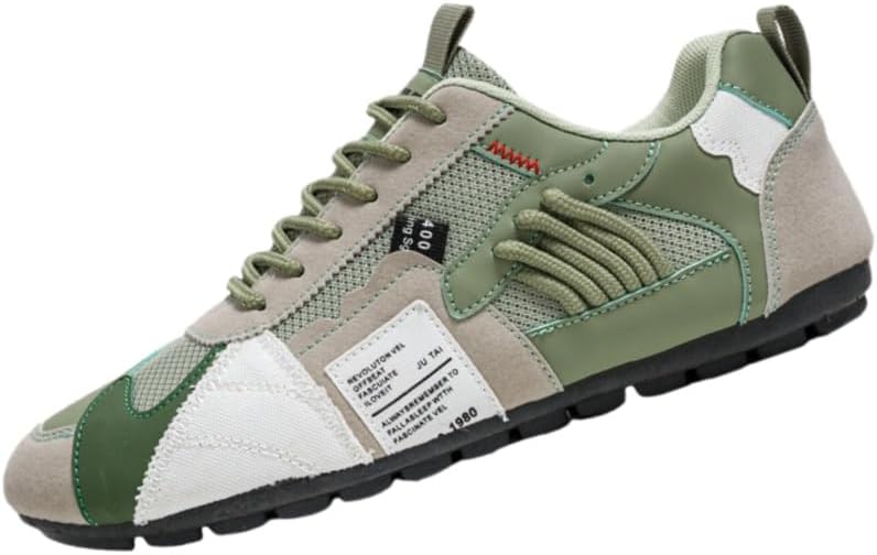 

Мужские спортивные кроссовки больших размеров с дышащей сеткой - летний верх из ПУ, резиновая подошва амортизационная стелька из EVA, комфортные во все сезоны, низкий дизайн на шнуровке Fmshi, зеленый