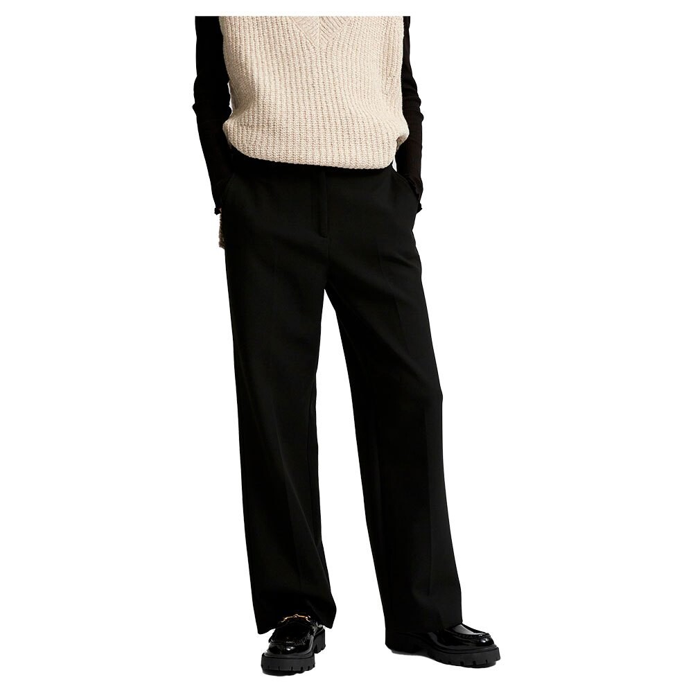 

Брюки Selected Rita Wide Fit Mid Waist, черный