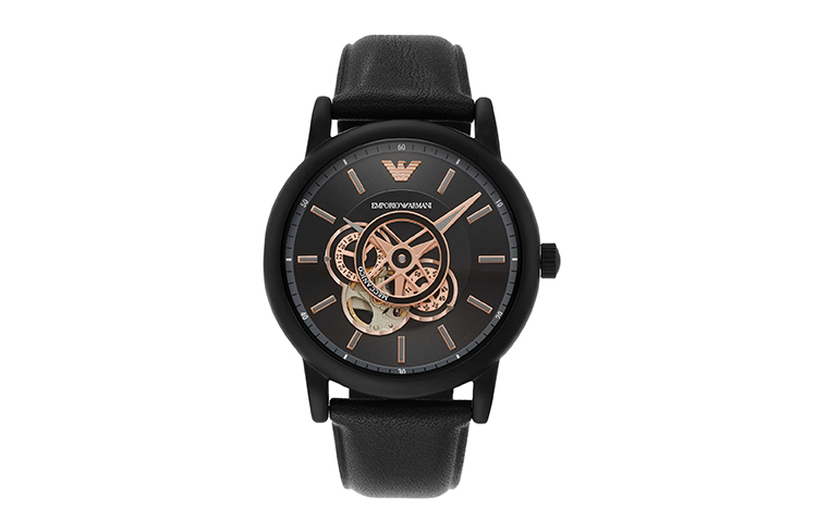 

EMPORIO ARMANI Часы LUIGI Wrist Watch Mechanical Movement Genuine Leather Strap Black Dial Men's, Black Dial