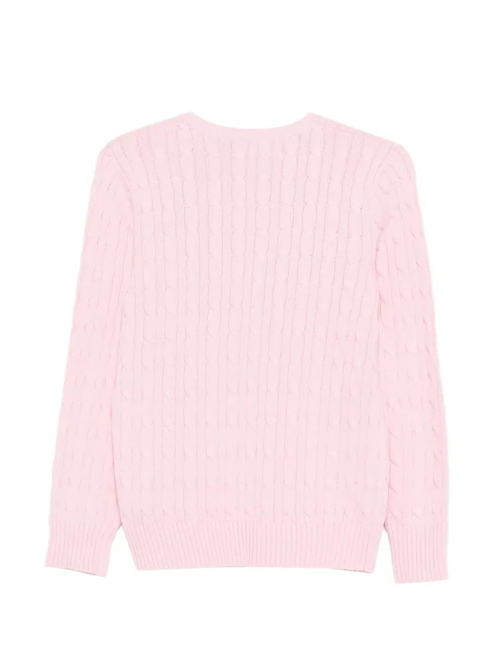 Свитер фактурной вязки с логотипом Polo Ralph Lauren Kids, розовый — фото 2