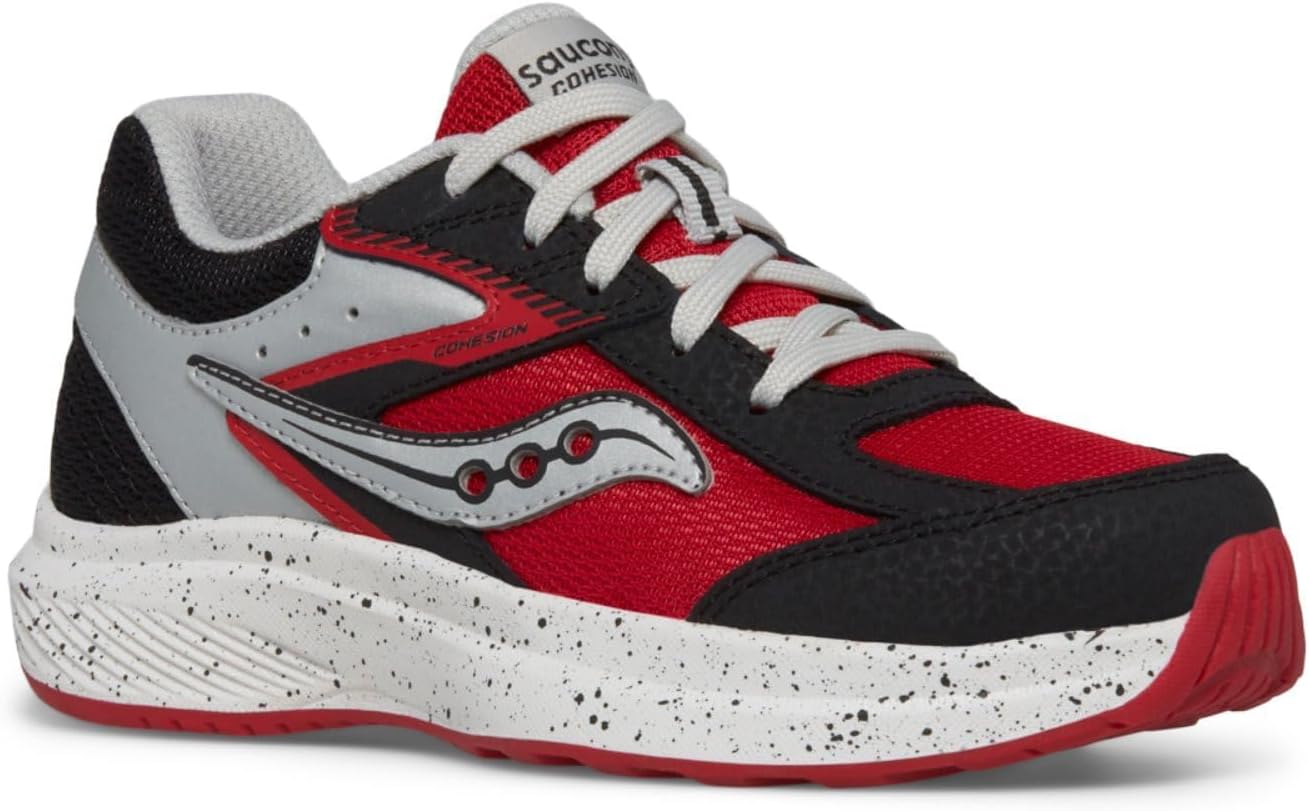 

Детские кроссовки Cohesion для мальчиков и девочек Saucony, черный/красный