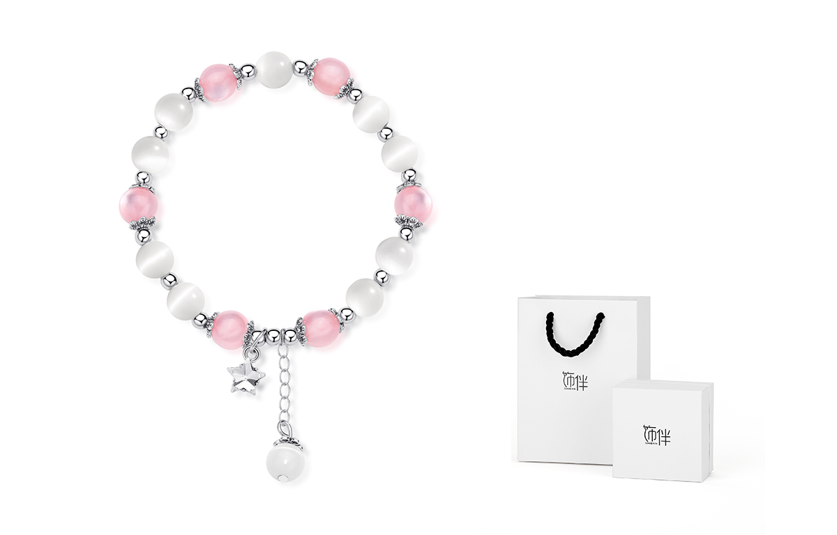 

Искусственный хрусталь искусственное стекло браслет кошачий глаз для женщин Shiban, розовый