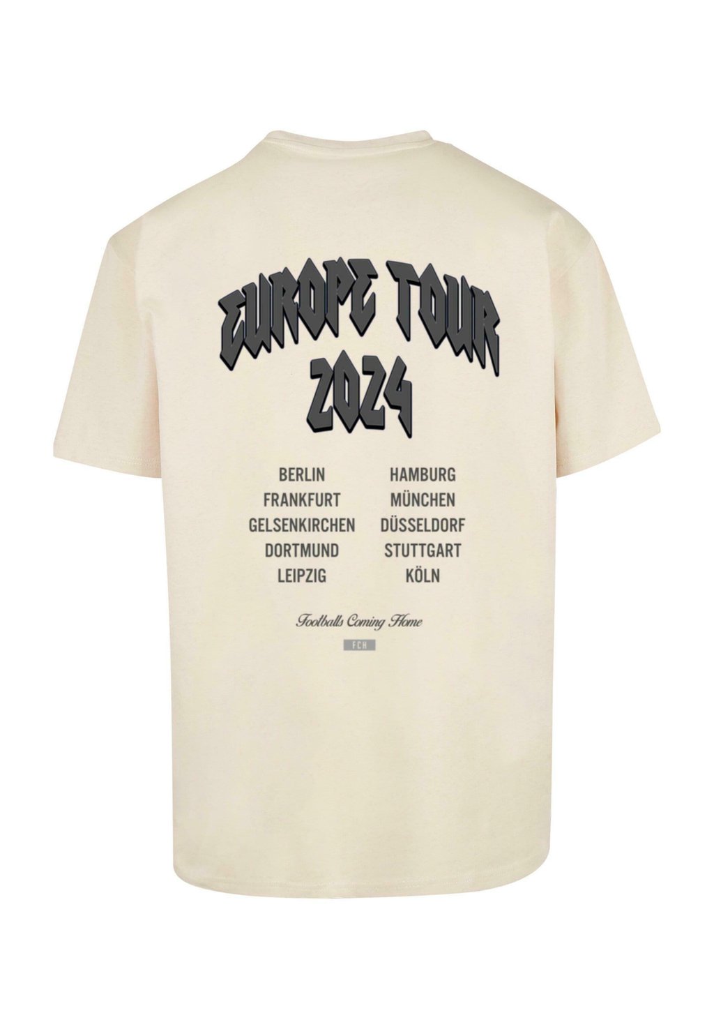 

Футболка с принтом FOOTBALL'S COMING HOME EUROPE TOUR OVERSIZE TEE Upscale by Mister Tee, песочный