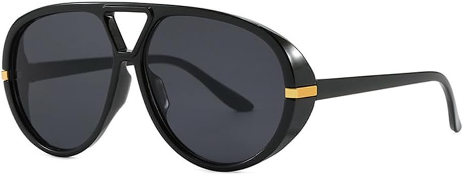 

Солнцезащитные очки UV400 - панк, двойные перемычки, толстая оправа, градиентная расцветка, для женщин и мужчин, для бега и занятий спортом на открытом воздухе UYPTK, Black-black