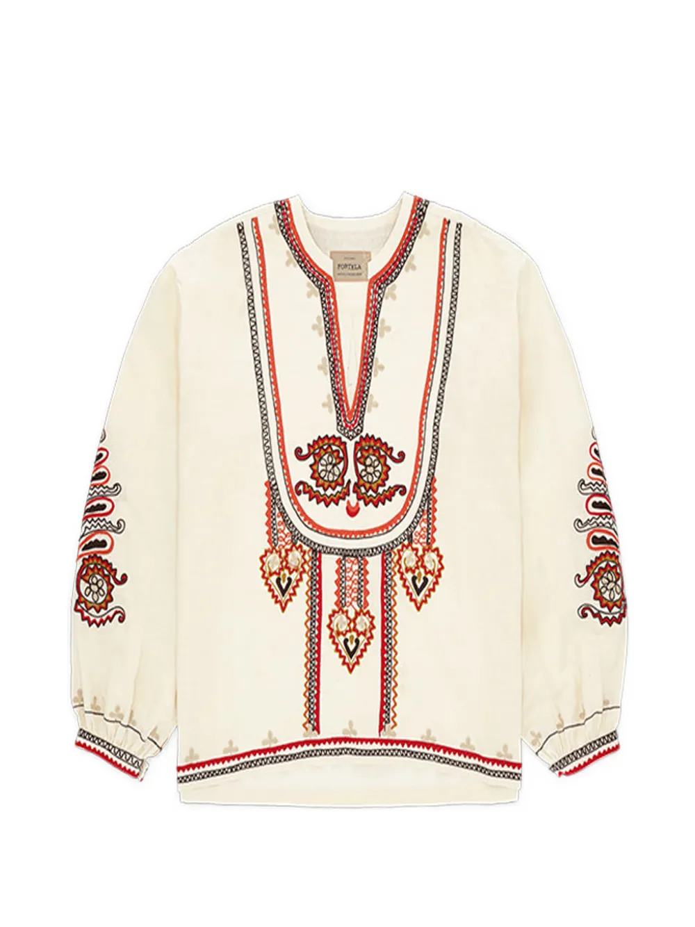 

Блузка Cinthya с V-образным вырезом и вышивкой спереди Fortela, бежевый