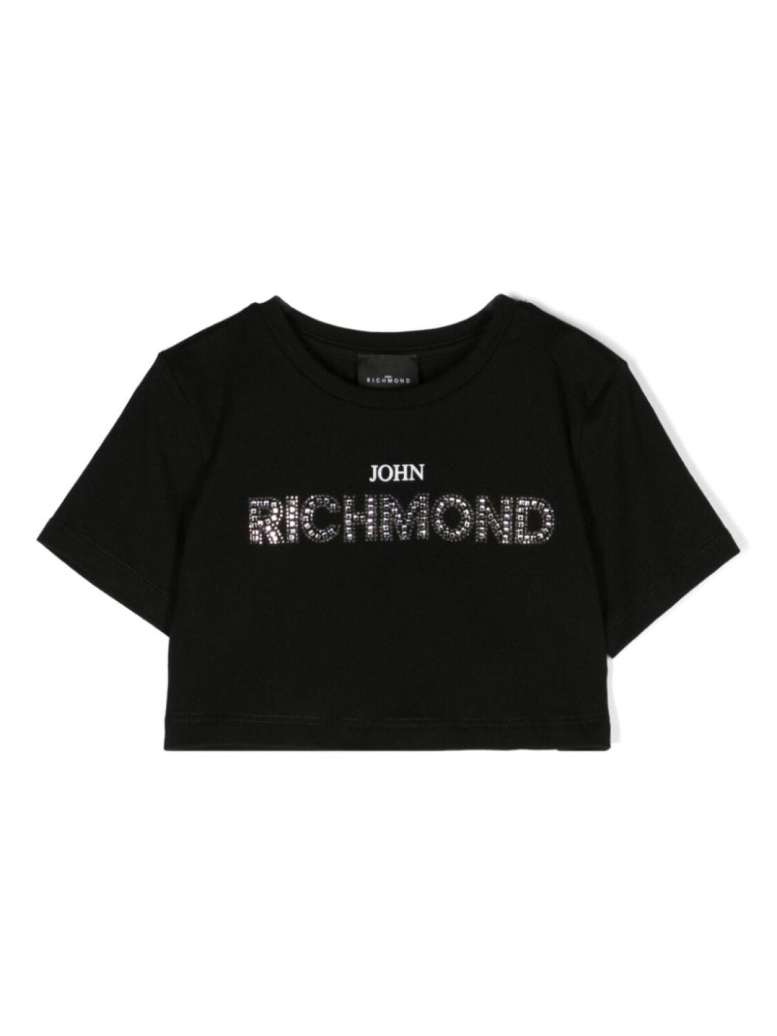 

John Richmond Junior укороченная футболка с логотипом, черный
