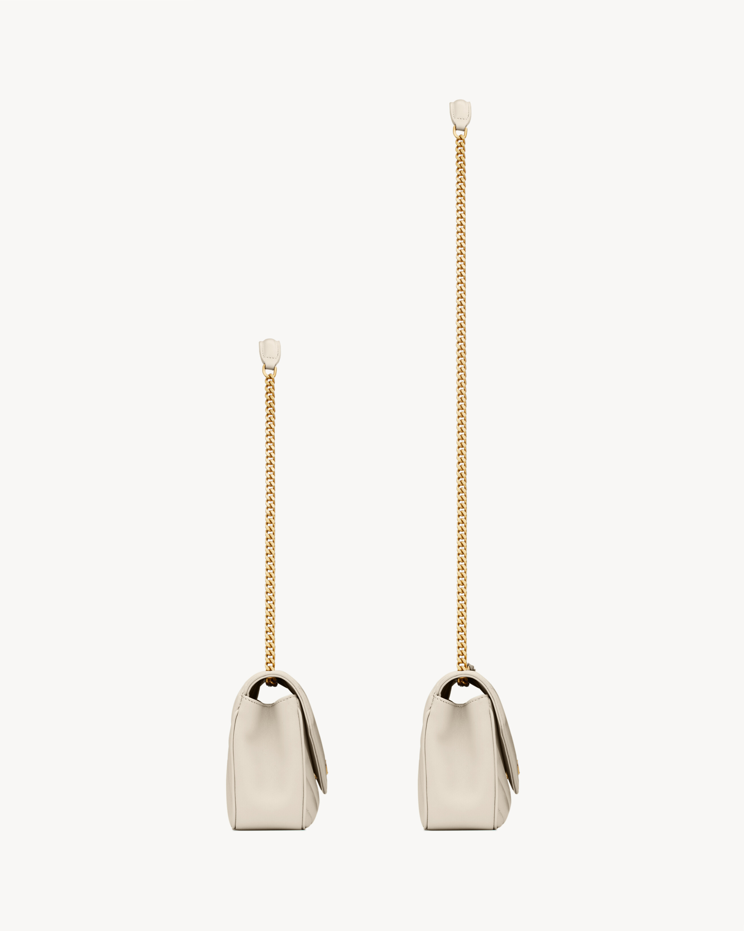 Сумка-цепочка из мягкой овчины Saint Laurent, белый — фото 3