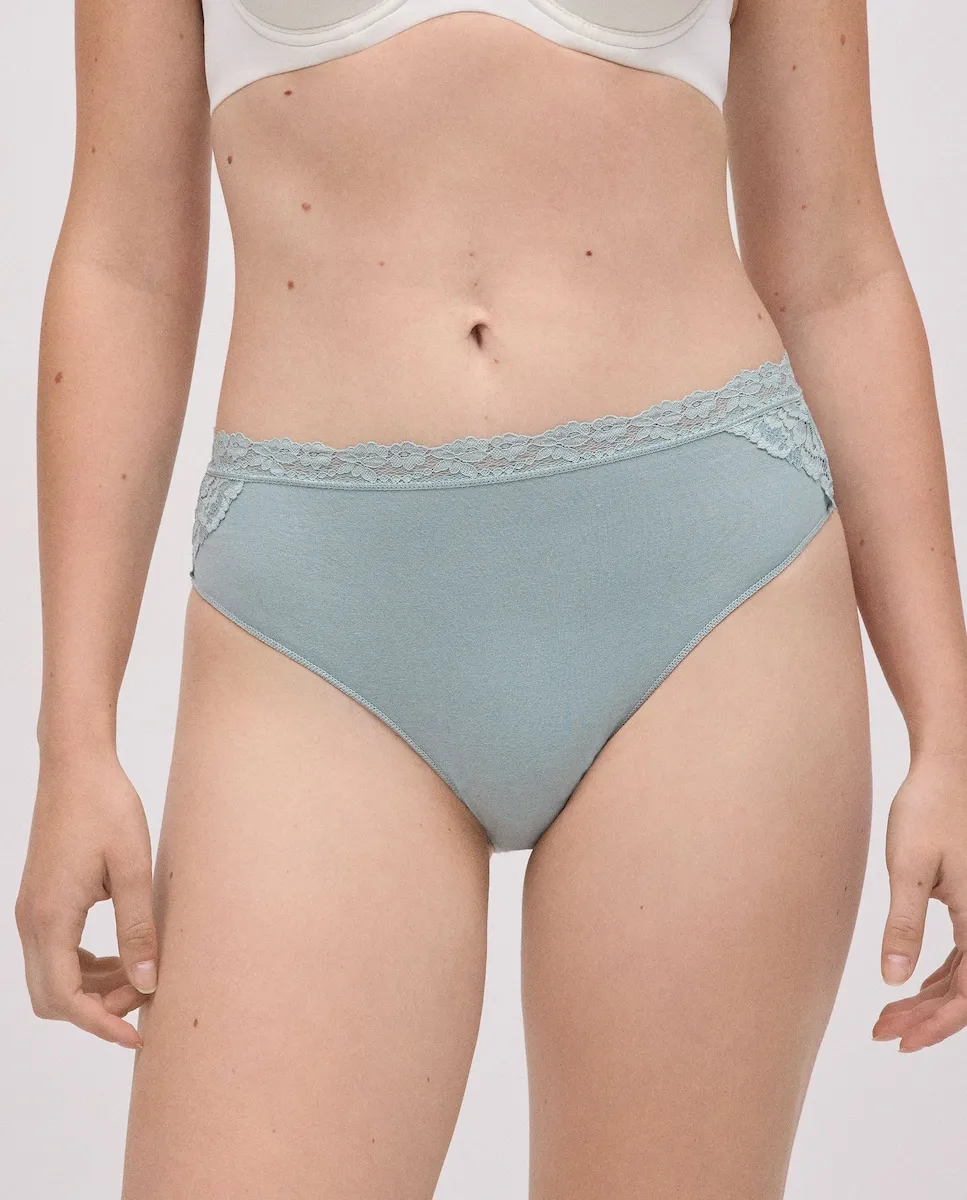 

Миди-трусы из хлопка с кружевом YSABEL MORA Ysabel Mora, зеленый