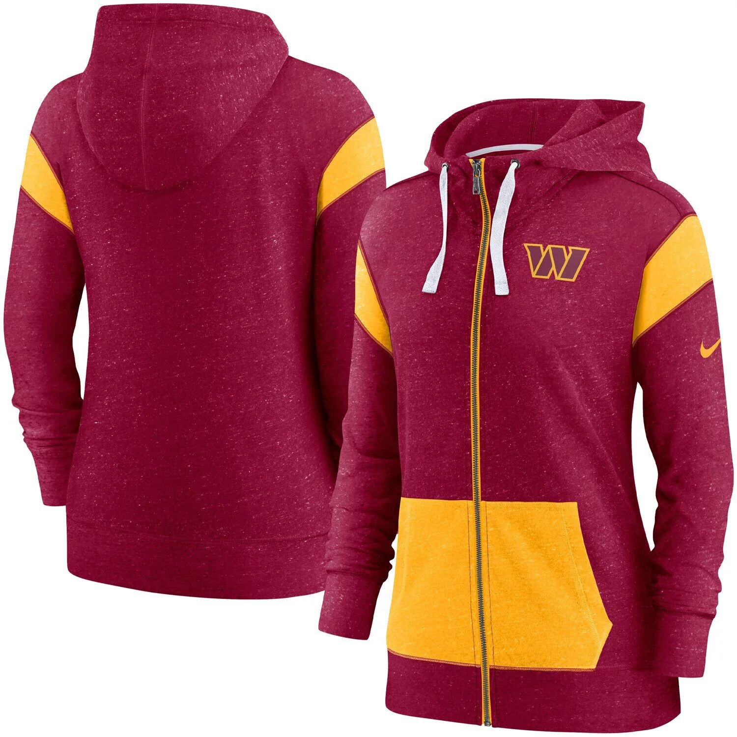 Женская худи с молнией во всю длину Nike бордовый/золотой Washington Commanders Monaco Nike — фото 4
