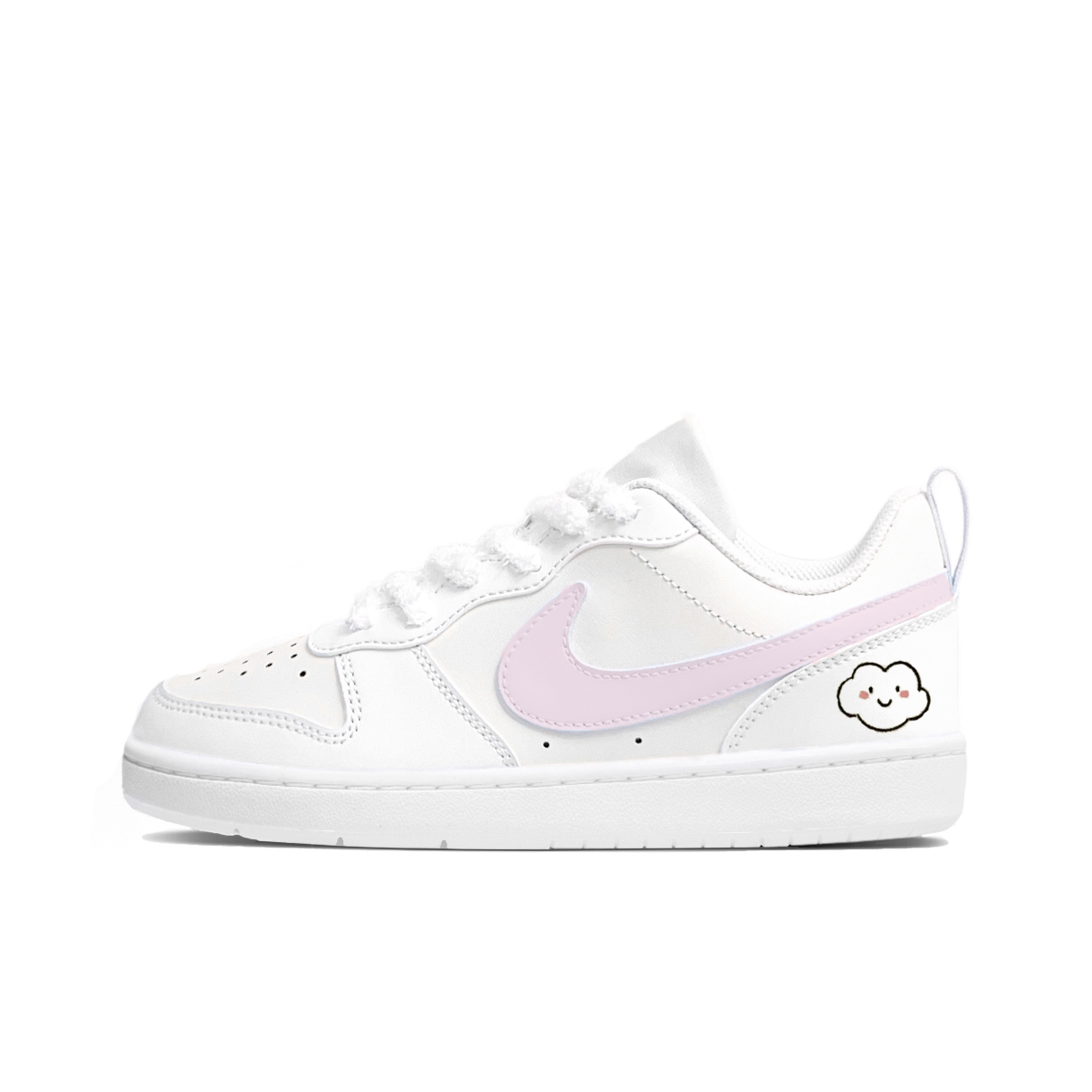 

Детские кроссовки для скейтбординга Court Borough Low 2 Low Top для подростков Nike, белый/розовый