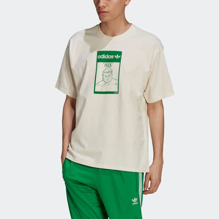 Футболка Marvel Hulk унисекс, кремово-белая Adidas Originals, кремовый — фото 2