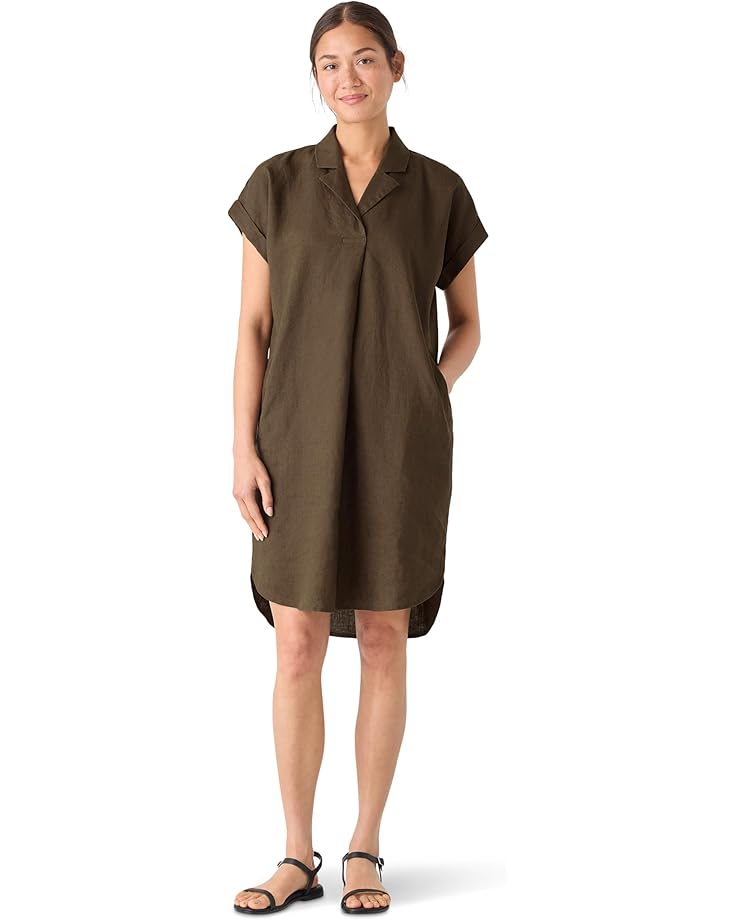 

Платье Eileen Fisher Notch Collar Dress, цвет Branch