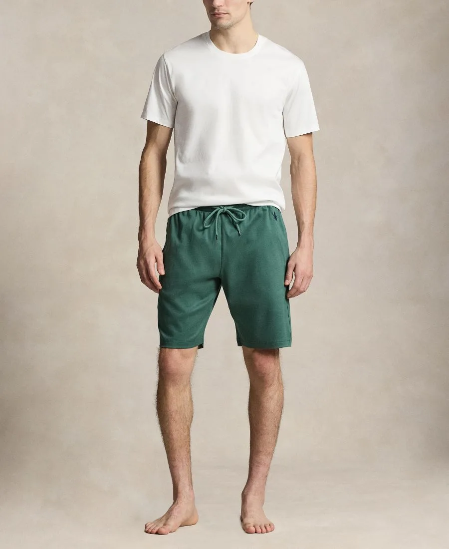Мужские пижамные шорты из мерсеризованного хлопка Polo Ralph Lauren, washed forest/cruise темно-синий polo player — фото 2