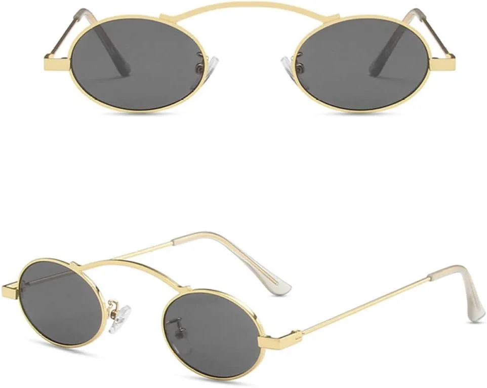 

Женские солнцезащитные очки овальной формы в стиле ретро, ​​маленькая оправа, черные, с защитой от УФ-излучения UV400, линзы Ocean Lens generic, Gold Gray