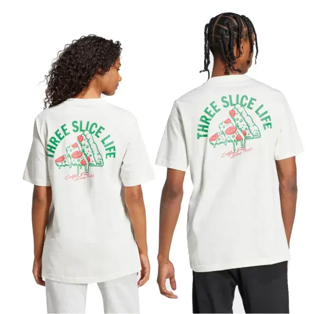 Футболка adidas Lounge Pizza Graphic T-Shirt 'White Green', белый — фото 3
