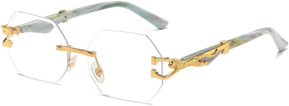 

Солнцезащитные очки без оправы в форме шестиугольника для женщин, в стиле ретро, ​​мужские солнцезащитные очки, очки с защитой от УФ-излучения UV400 generic, Transparent