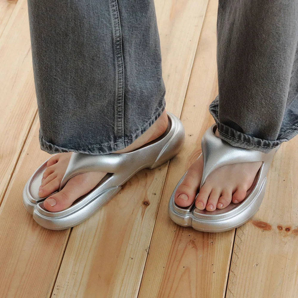Мужские серебристые вьетнамки Flipflop 02 от Paes
