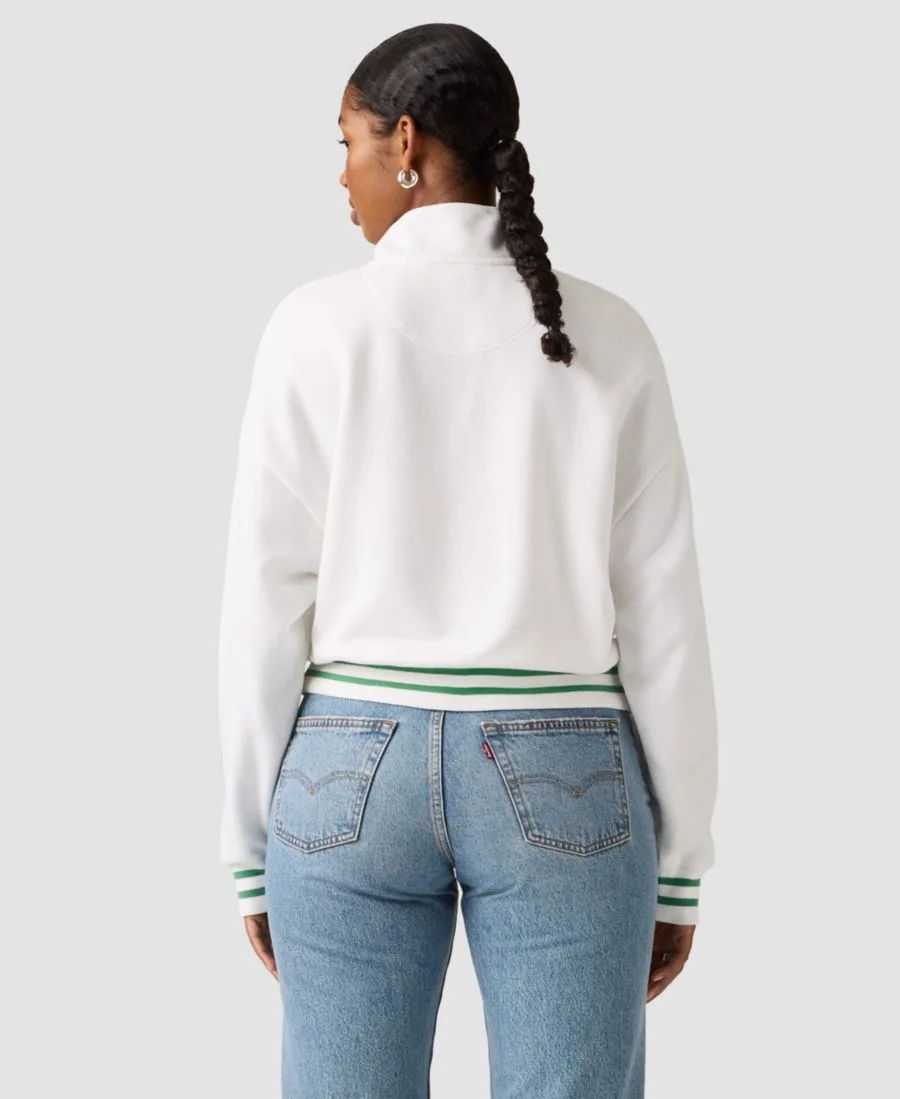 Женская футболка с круглым вырезом и длинными рукавами Levi's, 1/4 zip crest levis bright белый — фото 3
