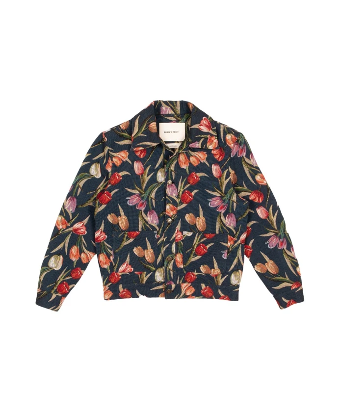

Темно-Синяя куртка с цветочным узором в виде тюльпанов Bram'S Fruit, мультиколор