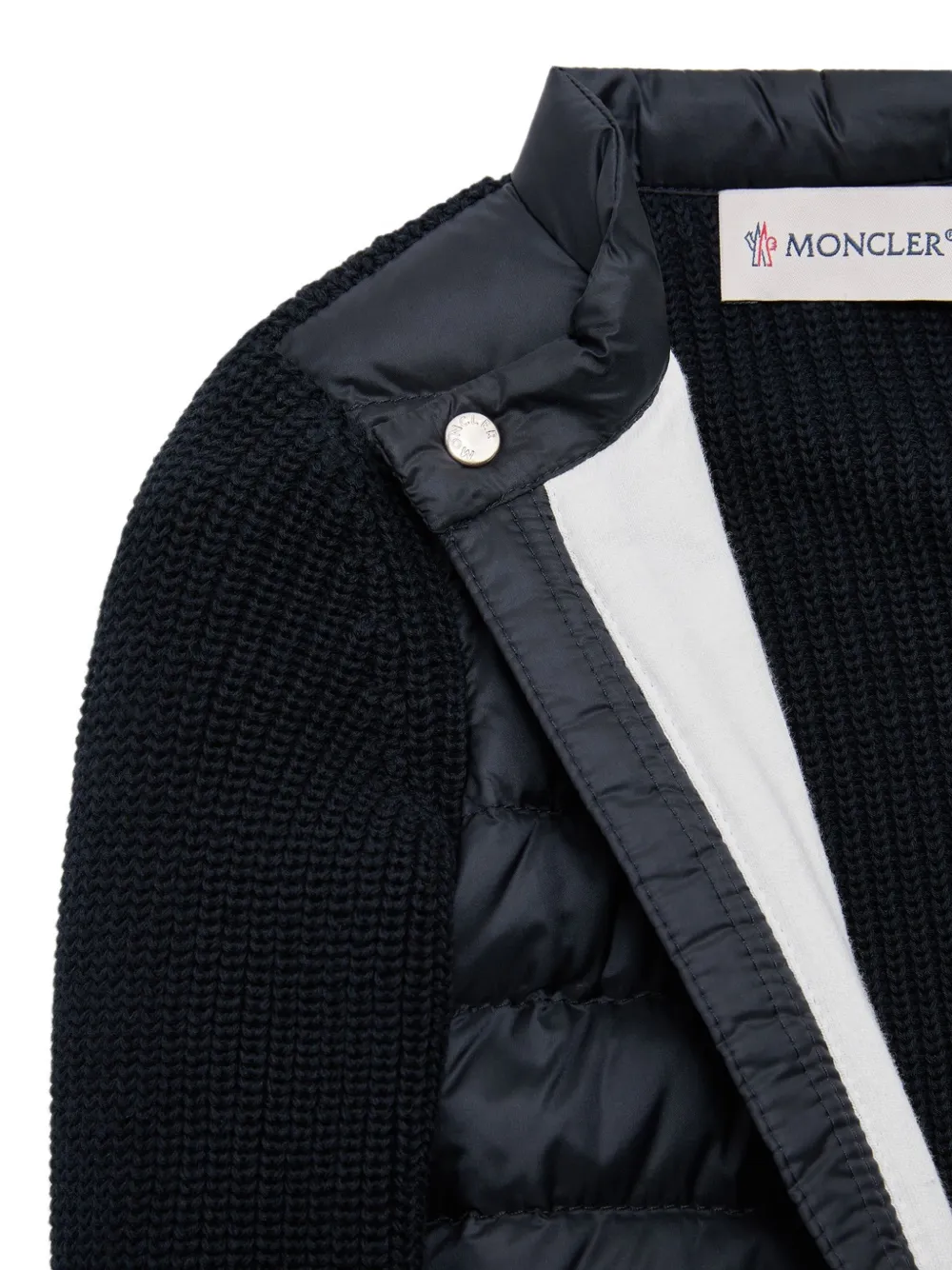 Кардиган с простеганными вставками Moncler Enfant, синий — фото 4