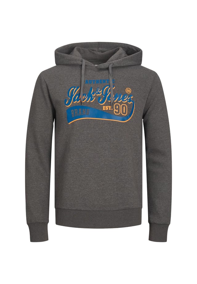 

Толстовка с капюшоном и логотипом Hoodie Jack & Jones, серый