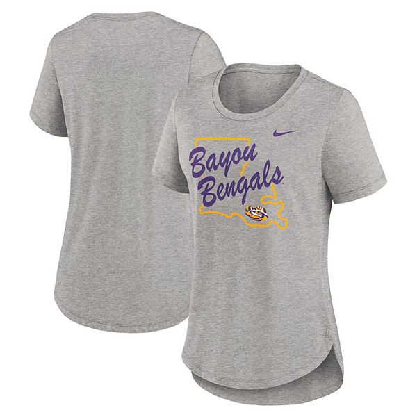 

Женская футболка heather gray lsu tigers local campus location mantra tri-blend Nike
