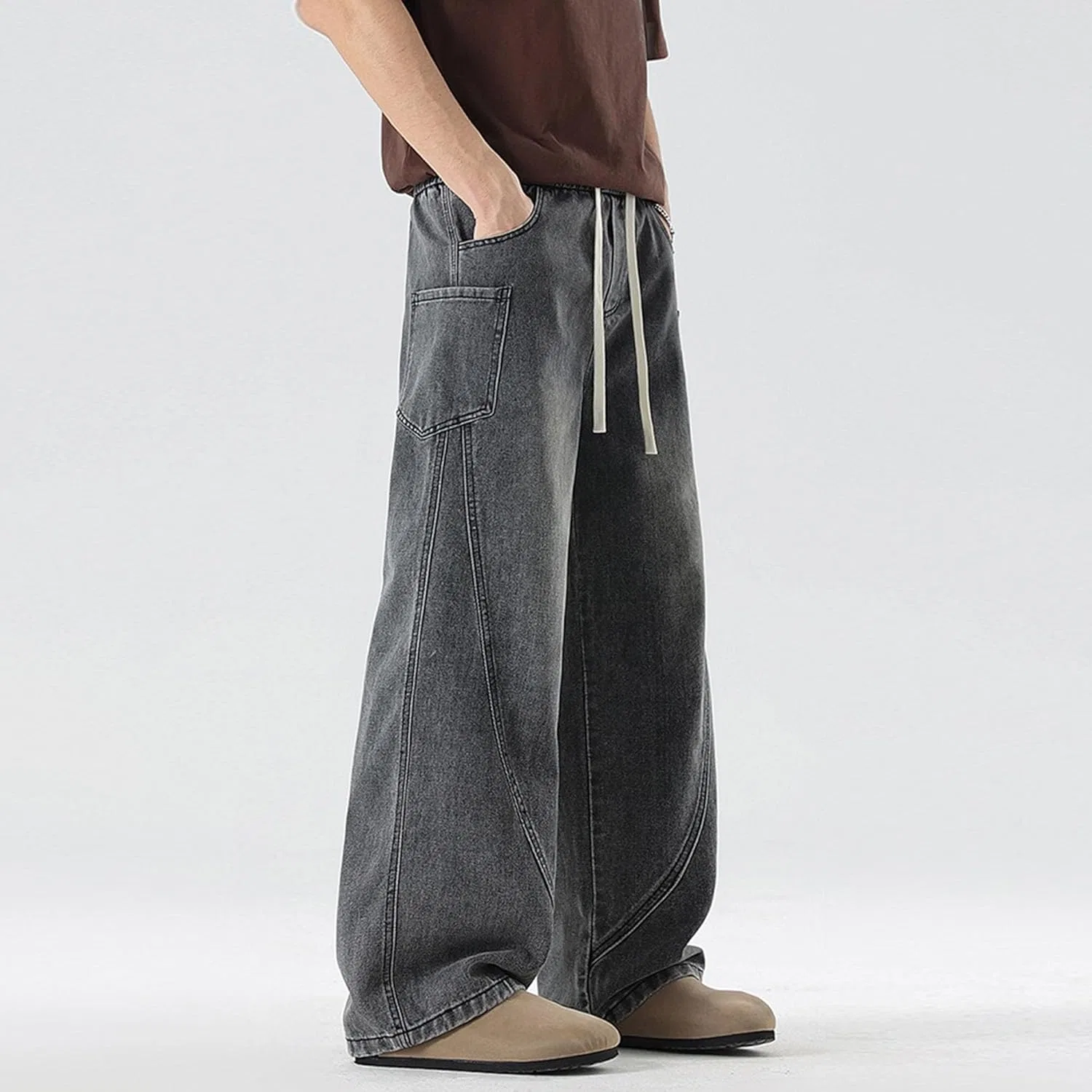 Джинсы свободные Hip Hop, Dark Gray — фото 4
