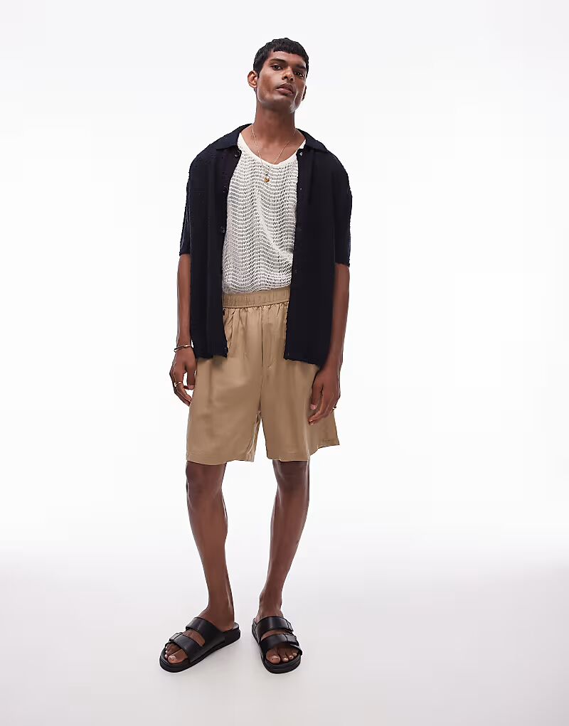 

Льняные шорты Topman coord в цвете «stone»