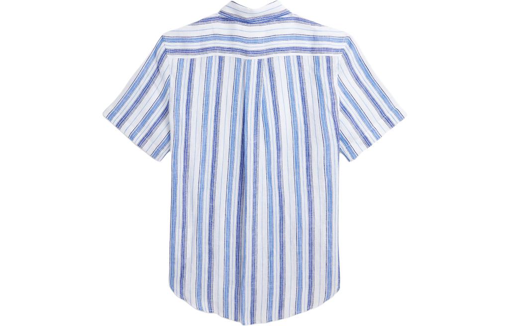 Polo Ralph Lauren Футболка SS24 в полоску с животным принтом, летняя, детская, белая — фото 4