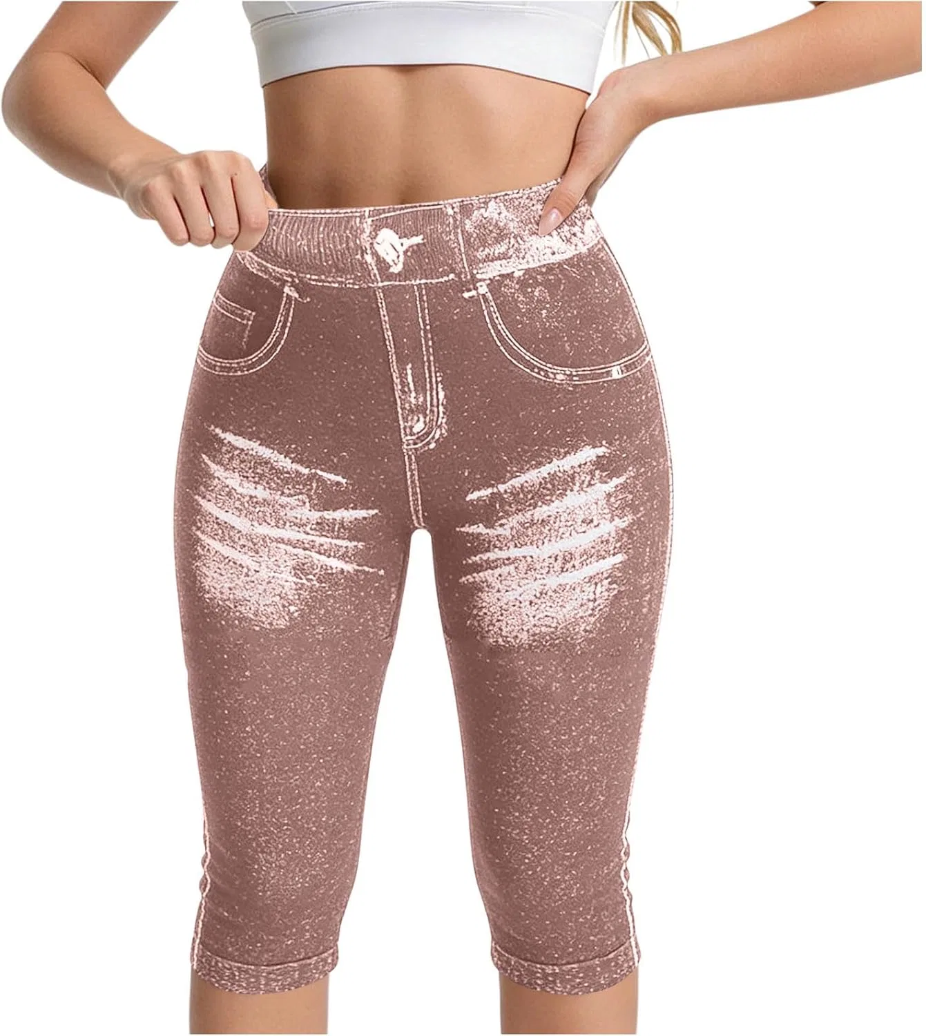 Леггинсы джинсовые Women's Capri Leggings, кофе