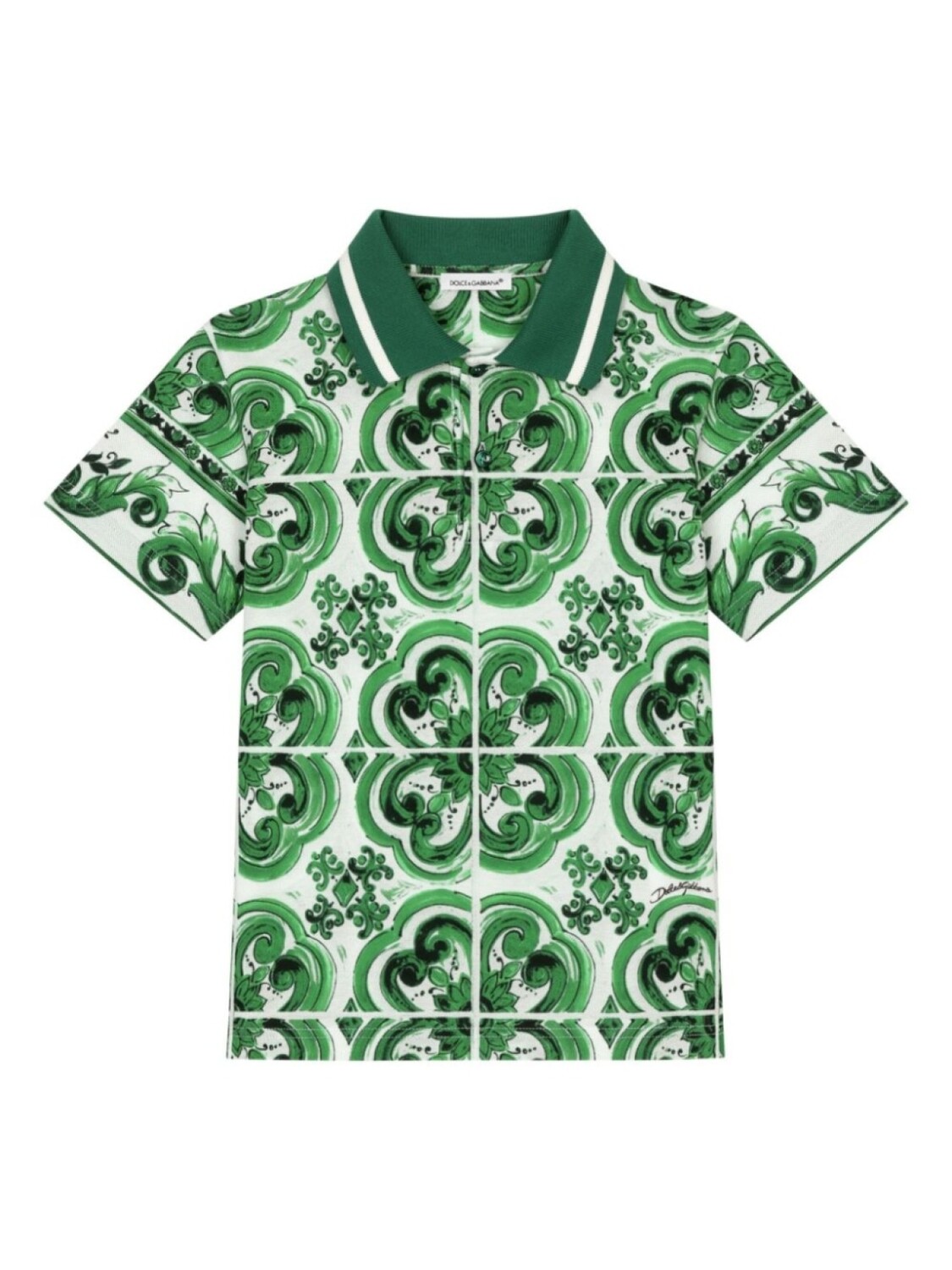 

Dolce & Gabbana Kids рубашка Majolica с графичным принтом, зеленый